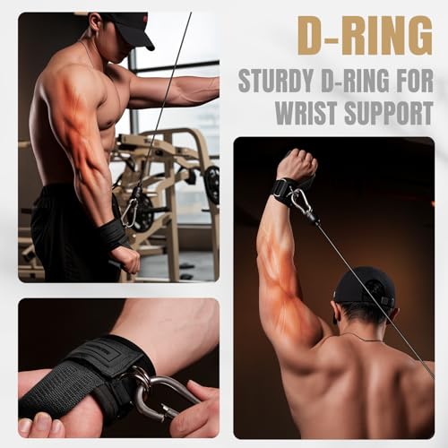 MANUEKLEAR Non-Slip Wrist Straps for Weightlifting Deadlifting, Gym Lifting Straps with D Rings for Cable Machine Workout,...