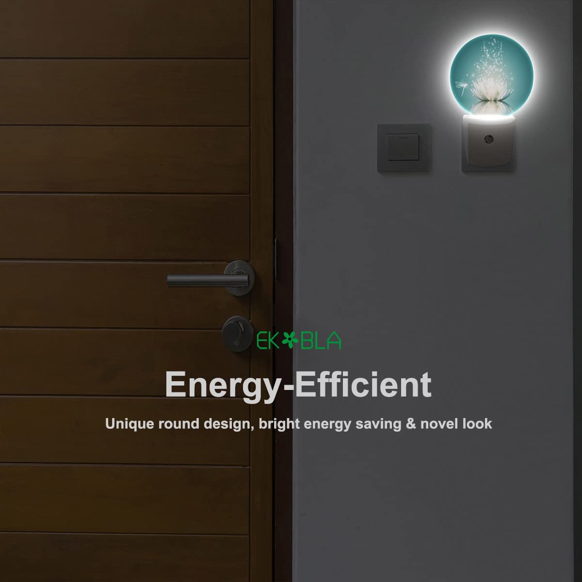 Ekobla Lotus Night Light  Water Lily In Pond Dragonfly Floral Plug-In Night Lights With Dusk-To-Dawn Sensor For Bedroom Bathroom Living Room 0.5W Sleep Friendly For Women Girls Boys Gift