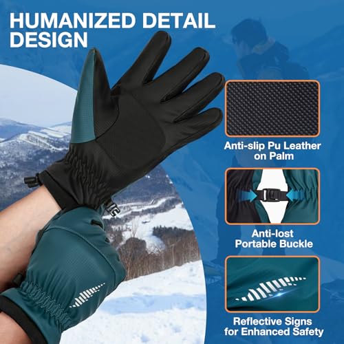 SIMARI Winter Waterproof Warm Gloves Women Men with Touchscreen Fingers, Ski Snow Windproof for Cold Weather Thermal, for ...