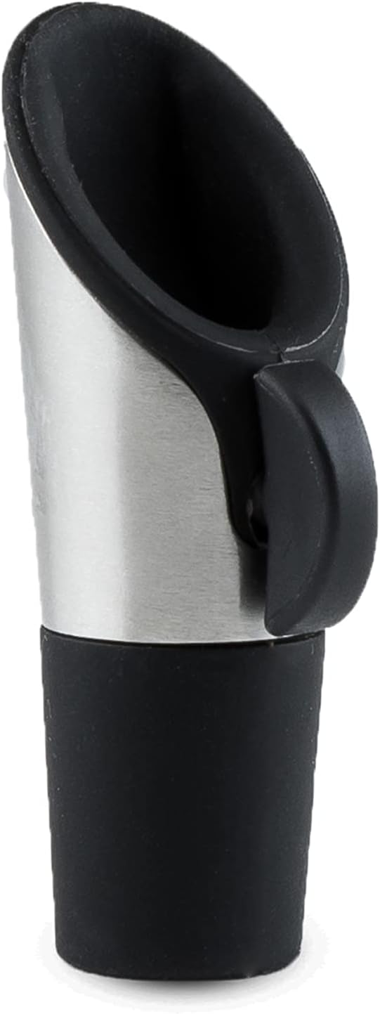 HOST Wine Bottle Pourer and Stopper, Corker for Wine Bottles with Bottle Pouring Spout, Wine Stopper Pourer Combination Set of 1