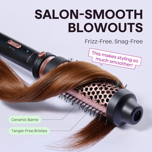 Wavytalk Thermal Brush, 1 1/2 inch Heated Round Brush with Detachable Head, Velvet Pouch and Dual Voltage for Travel, Easy...