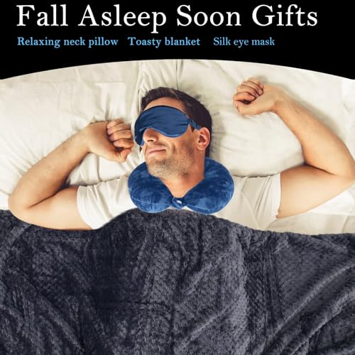 Get Well Gifts For Men,Care Package For Men With Cozy Blanket|Memory Foam Pillow|Stress Ball|Socks|Eye Mask|Thinking Of Yo...