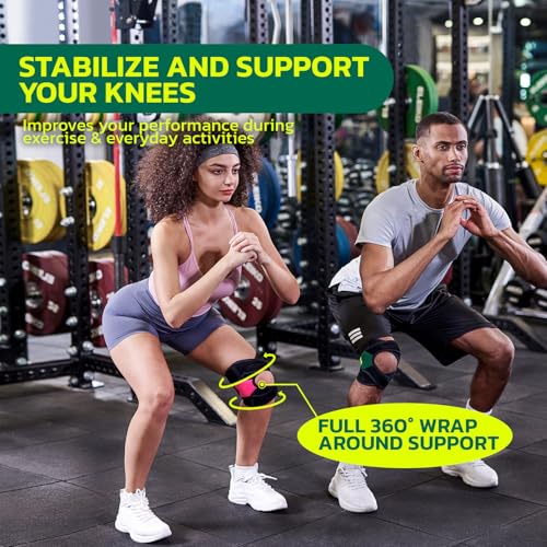 aoFIT Knee Brace for Women& Men (1 Pair), Knee Braces Wrap Adjustable Compression Sleeve Knee Support with Memory Stabiliz...