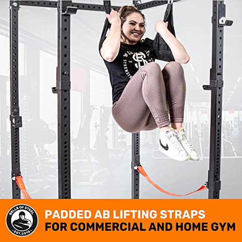 Bells of Steel Hanging Ab Straps for Pull Up Bar, Power Rack - Arm Strap for Commercial and Home Gym, Padded Ab Hanging St...