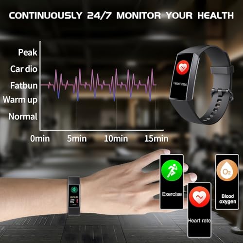 TOSMAFIT Fitness Tracker with 24/7 Heart Rate Blood Oxygen Sleep Monitor, Activity Tracker with 1.1" AMOLED Touch Color Sc...