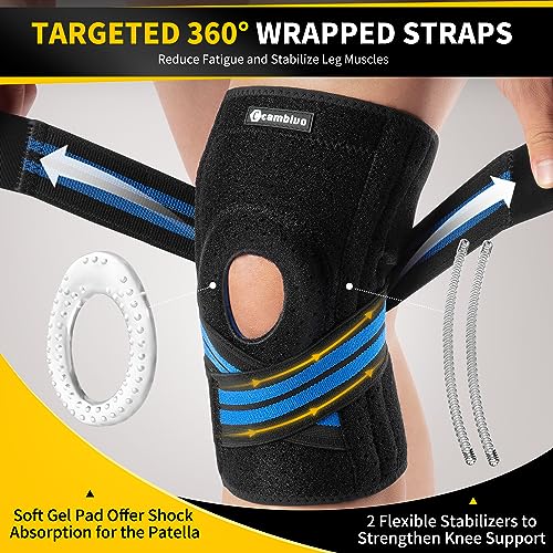 CAMBIVO Knee Brace for Women & Men, Knee Brace with Side Stabilizers for Knee Pain Relief, Adjustable Compression Knee Sup...