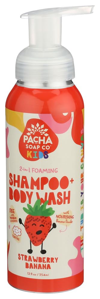 PACHA SOAP Kids Strawberry Banana 2 In 1 Shampoo & Body Wash, 12 FZ