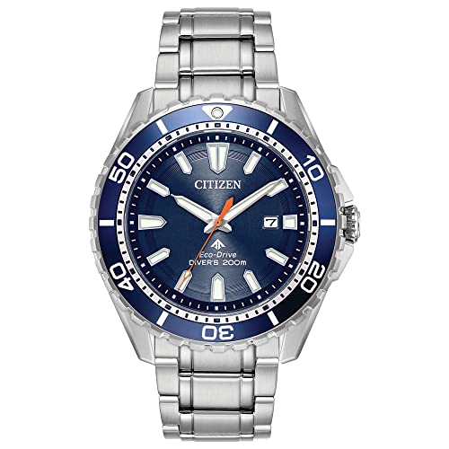 Citizen Men's Promaster Sea Eco-Drive Stainless Steel Watch, 3-Hand Date, One-Way Rotating Bezel, ISO Compliant, Luminous ...