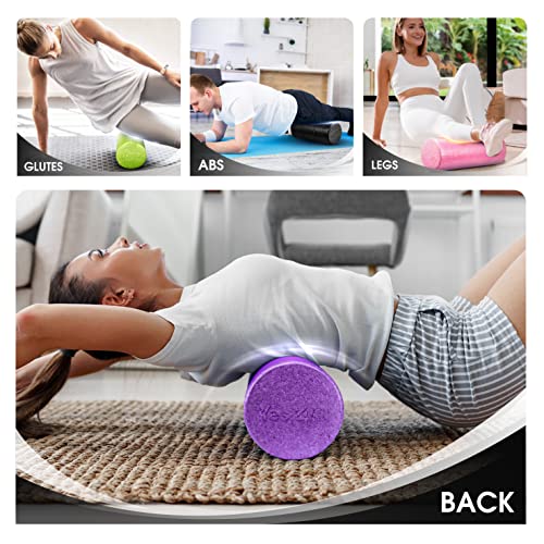 Yes4All High-Density Round Back Roller Foam, Exercise Foam Roller for Yoga, Pilates & Stretching - 12, 18, 24, 36 inch