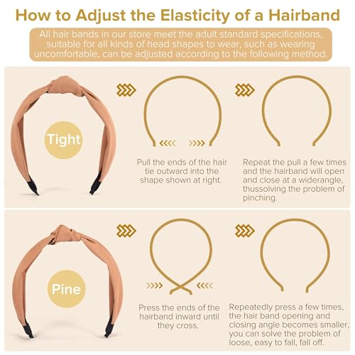 DiyJibb Headbands for Women Girls - 6PCS Stylish Top Knotted Headbands - Knotted Headband for Women - Head Bands Wide Hair...