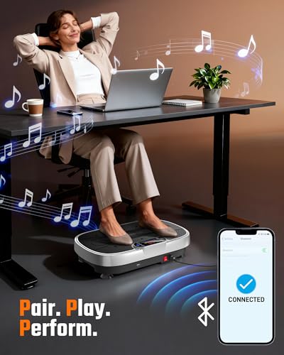 Vibration Plate Exercise Machine for Weight Loss and Lymphatic Drainage - 330lbs Capacity Vibrating Platform for Home Gym ...