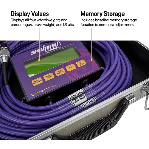 1 Weigh Electronic Racing Scale, 6,000 lb Capacity, 15x15 Pads, Displays Wheel Weights & Percentages, Includes Cables & St...
