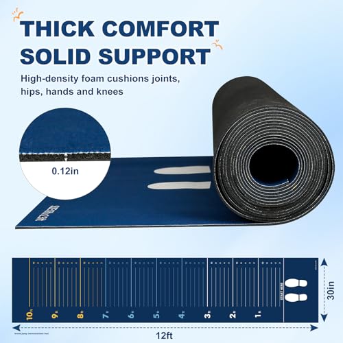 Standing Broad Jump Mat, Long Jump Training Mat with Clear Measurement Marks, Non Slip Broadjump Mat for Home, Gym and Sch...