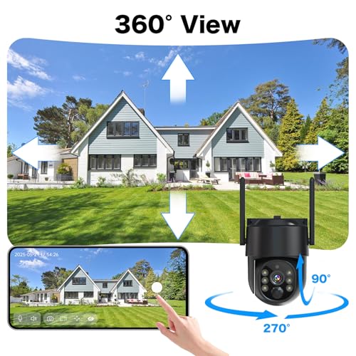Seeborder Solar Security Cameras Wireless Outdoor, 5G/2.4G Solar WiFi Cameras for Home Security, Solar Powered Outside Cam...