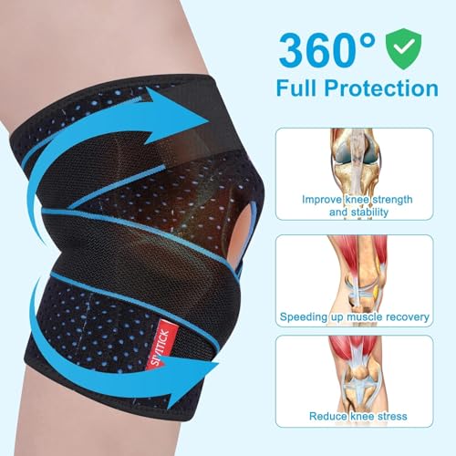 SIVITICK Knee Brace Support for Women & Men Plus Size with Side Stabilizers & Patella Gel Pad for Knee Pain Relief, Arthri...
