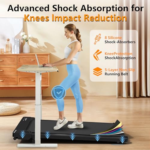 Walking Pad Treadmill with Incline,Under Desk Treadmill with Incline 2 in 1 for Walking and Jogging,2.5HP Compact Incline ...
