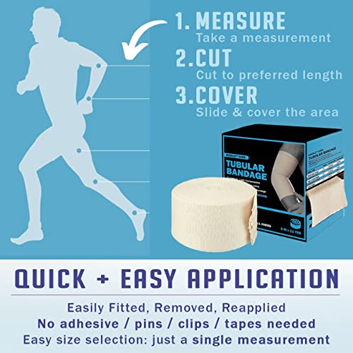 EVERLIT Elasticated Tubular Support Bandage | Stockinette Tubing for Large Arm, Knees, Legs | Light to Moderate Compressio...