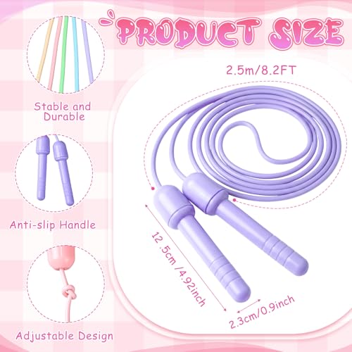 Aoriher Jump Rope 8.2 Feet Adjustable Fitness Skipping Jump Rope with Plastic Handles for Outdoor Exercise Sport Party Equ...