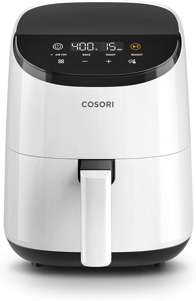 COSORI Air Fryer 2.1 Qt, 4-in-1 Small Mini Airfryer, Bake, Roast, Reheat, 97% Less Oil, Compact & Quiet, Nonstick & Dishwasher Safe Basket, 30 In-App Recipes with Nutrition Facts, Auto-Shut Off, White