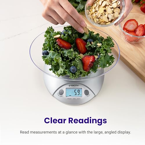 Etekcity Food Kitchen Scale With Bowl, Digital Ounces and Grams for Cooking, Baking, Meal Prep, Dieting, and Weight Loss, ...