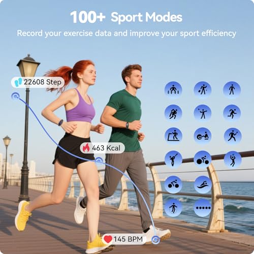 AMOLED Fitness Tracker Watch with 24/7 Heart Rate/SpO2/Sleep Monitor, IP68 Waterproof Smart Watch, Step Calorie Counter Pe...
