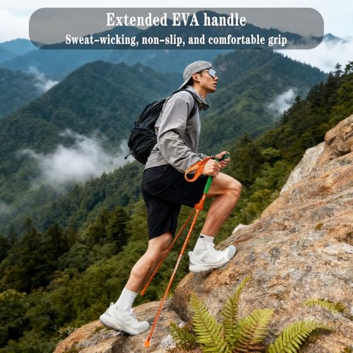 FireHiking Walking Trekking Poles Ultralight 7075 Aluminum Foldable Hiking Poles Portable Compact Walking Sticks