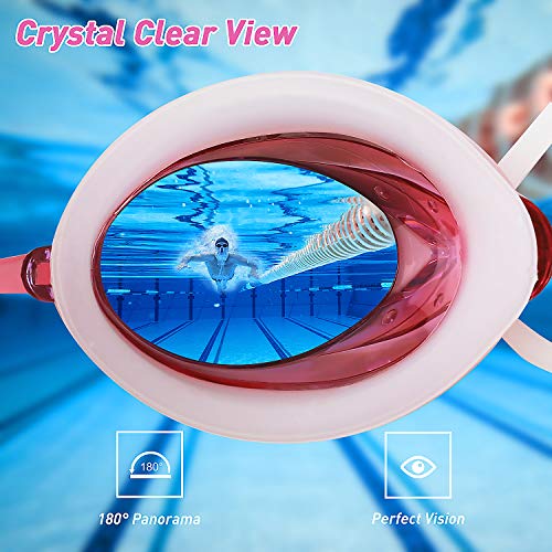 vetoky Swim Goggles, Anti Fog Swimming Goggles UV Protection Mirrored & Clear