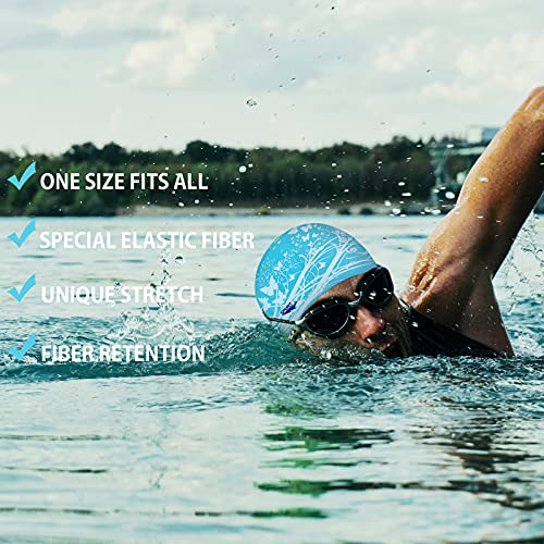 Moolecole Soft Waterproof Silicone Swim Cap Girls Summer Pool Sea Swimming Cap Bathing Haircare Hat for Long Hair