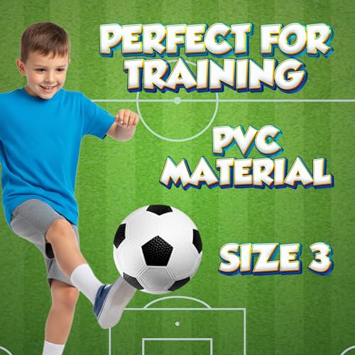 Size 3 Soccer Balls for Toddlers & Kids (4 Pack) - PVC Youth Soccer Balls - Small Beginner Sports & Practice Playground Ba...