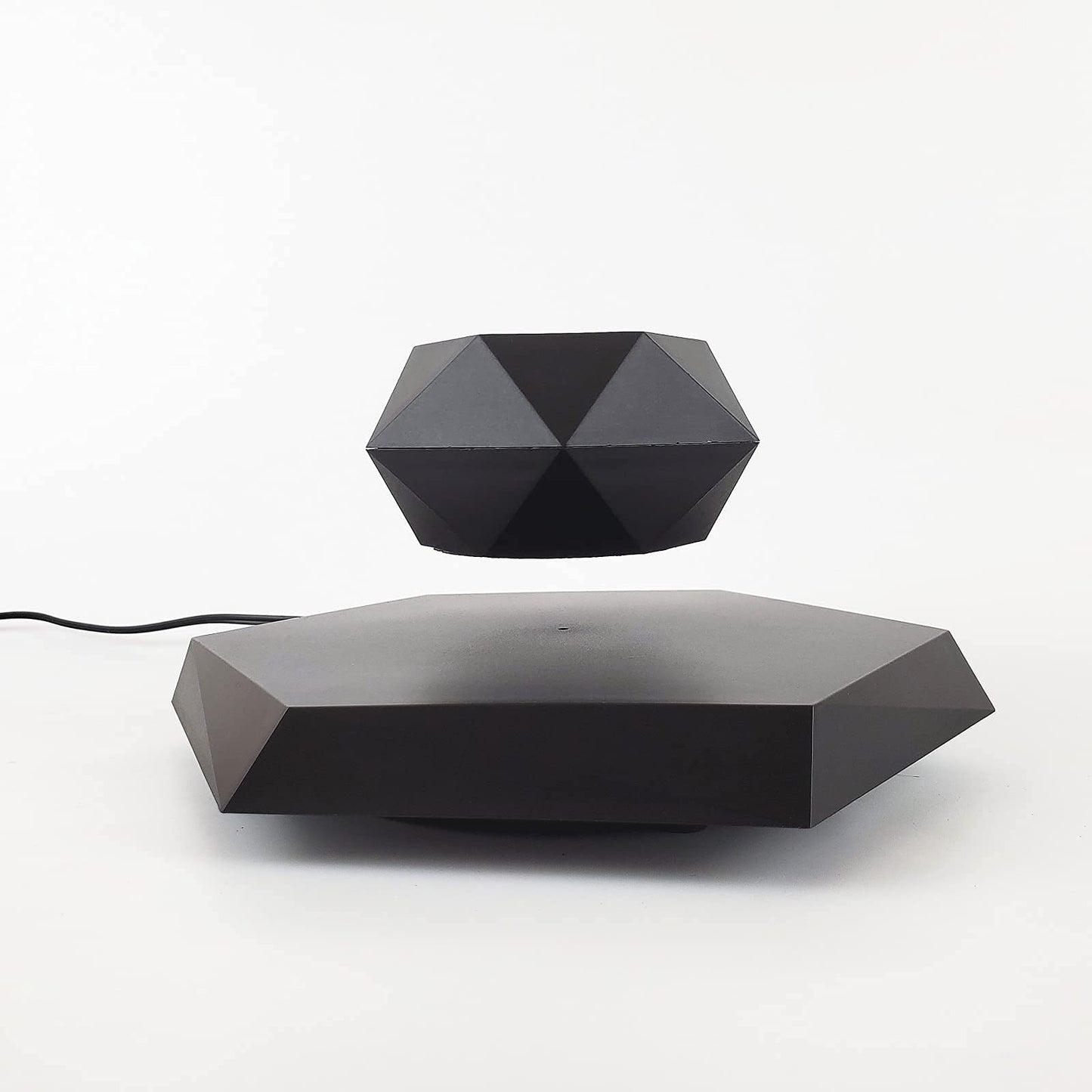 HCNT Levitating Plant Pot, Magnetic Levitation Flower Pot Rotating Planters Suspension Floating Plant Succulents Potted for Home Living Room Office Desk Decoration (Black)