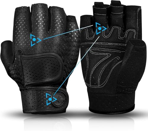 MOREOK Workout Gloves Padded Weight Lifting Gloves for Men/Women, [3MM Gel] Fingerless Grip Gym Gloves Fitness Gloves for ...