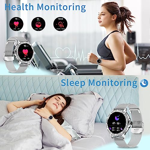 Fitoncloud Smart Watches for Women, 1.3”HD Fitness Tracker with Blood Pressure/Heart Rate Monitor, Bluetooth 5.2 Make Call...