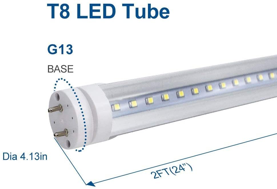Lightingwill Led T8 Light Tube 4Ft  Daylight White 5000K  Dual-End Powered Ballast Bypass  2000Lumen 18W (40W Equivalent Fluorescent Bulb Replacement)  Clear Cover  Ac85-265V Lighting Fixture  1 Pack