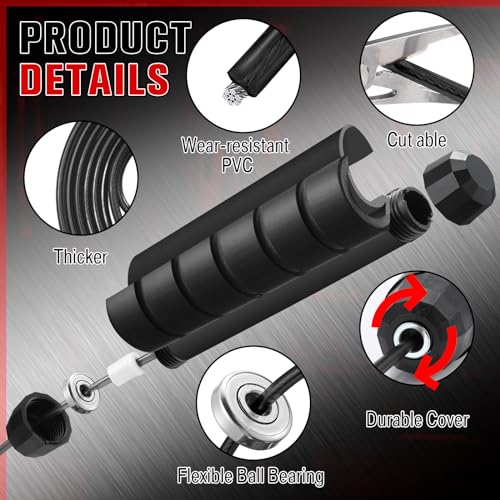 Junkin 12 Pieces Jump Ropes for Fitness with Ball Bearings Speed Jumping Adjustable Skipping Rope with Foam Handles Exerci...