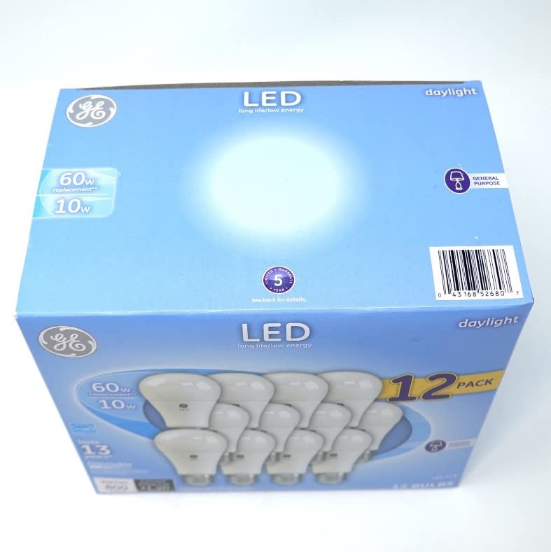 GE Daylight LED 60W Equivalent General Purpose A19 Light Bulbs (12 Pack)