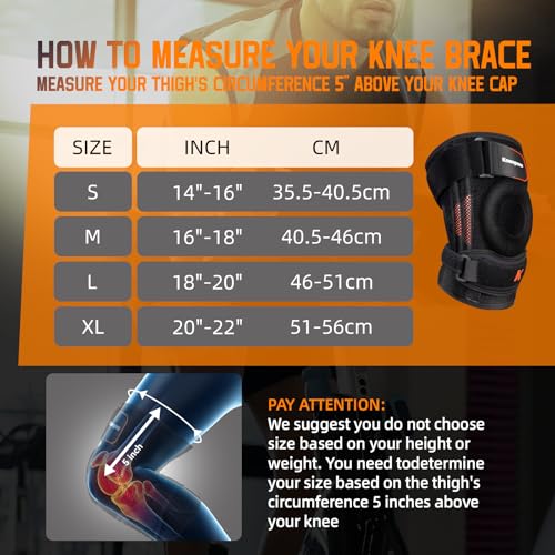 2-in-1 Professional Knee Brace for Pain Relief,Adjustable Knee Support with Patella Pad & Side Stabilizers, Compression Kn...