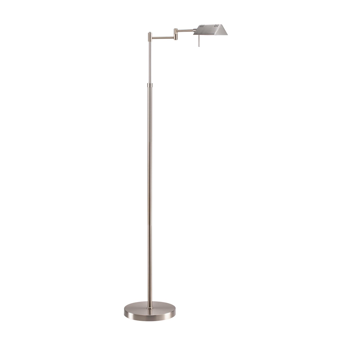 OBright Dimmable LED Floor Lamp, 12W, Adjustable Height, Brushed Nickel, Model OB-FL05D