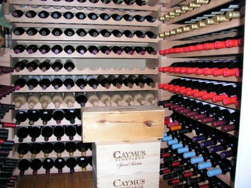 sfDisplay.com,LLC. Modular Wine Rack Beechwood 32-96 Bottle Capacity 8 Bottles Across up to 12 Rows Newest Improved Model (80 Bottles - 10 Rows)