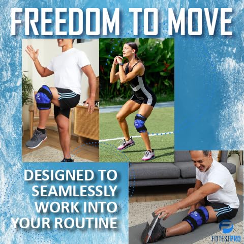Fittest Pro Knee Ice Pack Wrap for Pain Relief, Reusable Hot and Cold Therapy Wrap for Swelling, Recovery, and Therapy for...