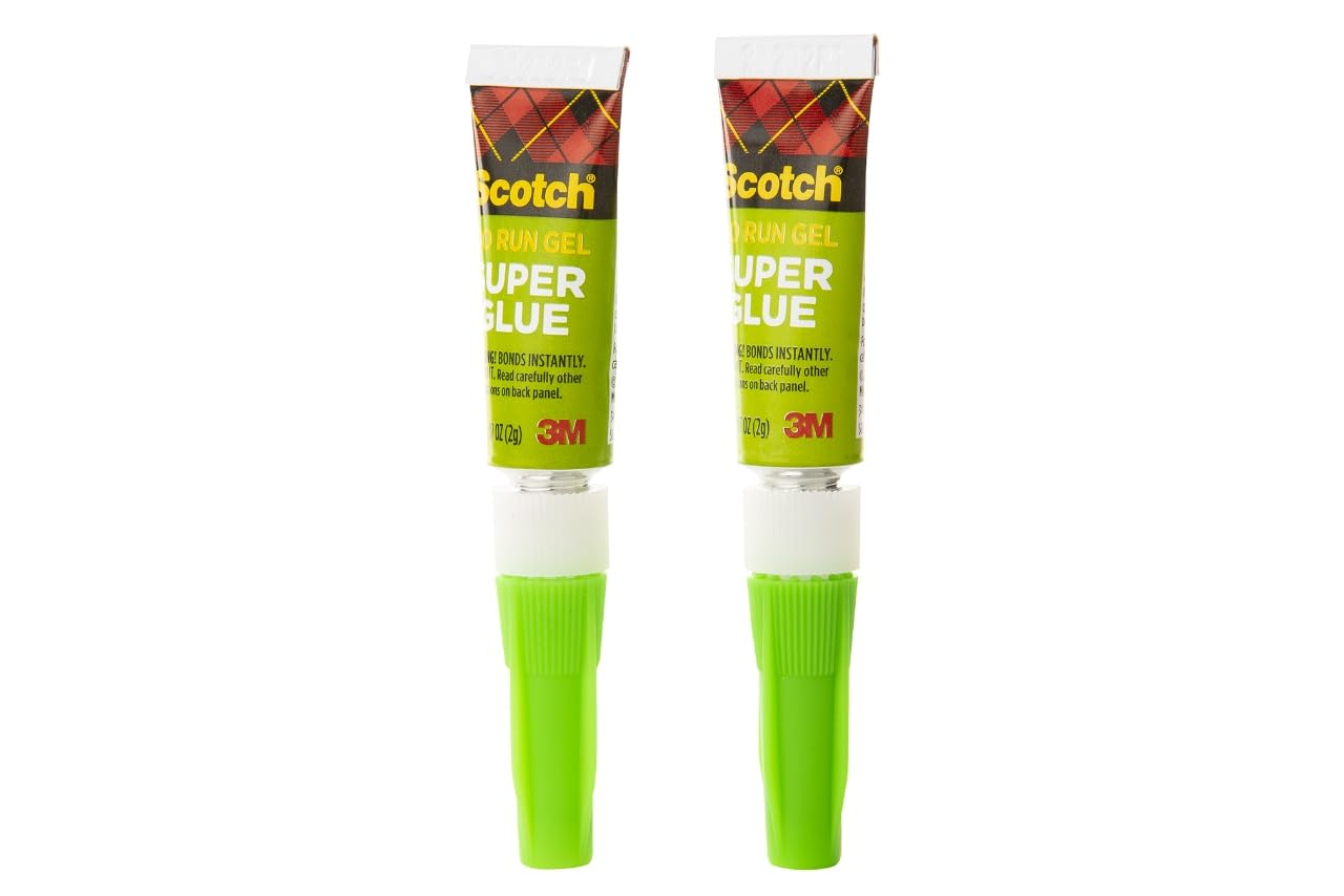 Scotch Super Glue Gel, .07 oz, 2-Pack, Dries Quickly with a Permanent Hold (AD112)