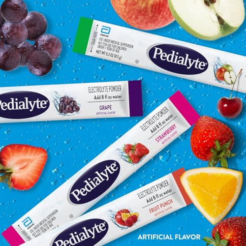 Pedialyte Electrolyte Powder | Hydration Drink for Kids & Adults | Variety Pack: Grape, Strawberry Fruit Punch, and Apple,...