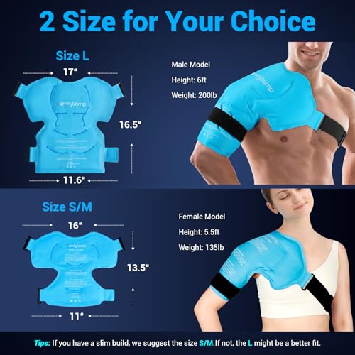 Comfytemp Shoulder Ice Pack Rotator Cuff Cold Therapy Wrap, FSA Eligible HSA Wearable, Gel Packs for Injuries Reusable Hot...