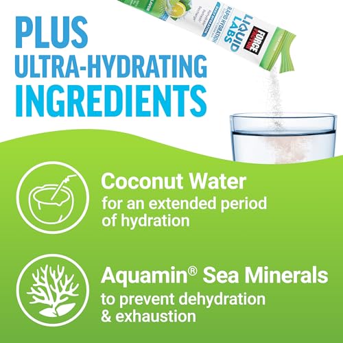 Force Factor Liquid Labs Electrolytes Powder Packets—Lemon Lime—Hydration Packets to Make Electrolyte Water with 5 Essenti...