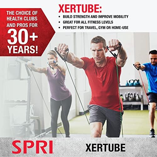 SPRI Xertube Resistance Bands with Handles – All Exercise Cords Sold Separately with Home Gym Workout Fitness Door Anchor ...