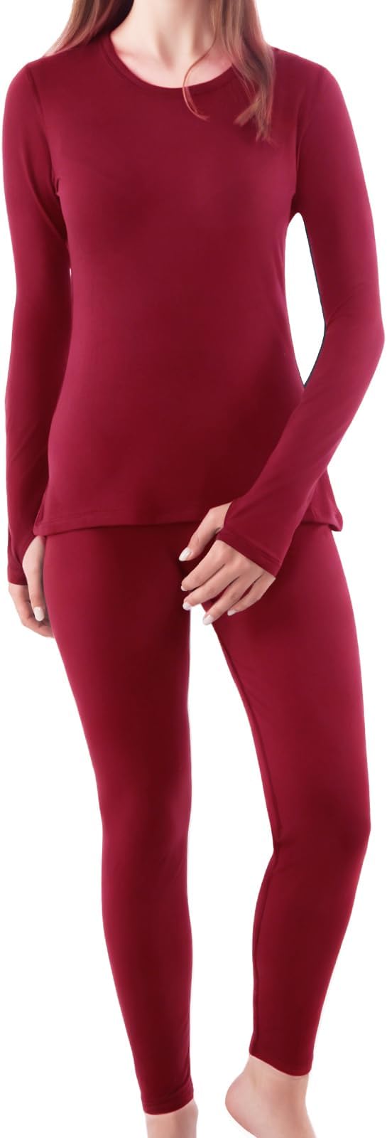 Bodvera Thermal Underwear for Women, Long Johns for Women Thermal Sets Ultra Soft Fleece Lined Base Layer Top and Bottom