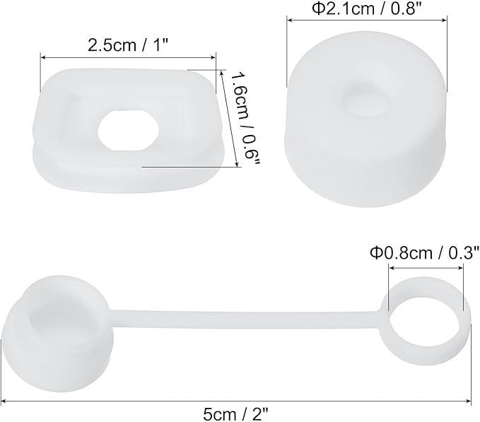 PATIKIL Silicone Spill Stopper for Straw Cup 1.0 40oz/ 30oz, Set of 6 Tumbler Accessories Including 2 Straw Cover Cap, 2 Square Spill Stopper and 2 Round Leak Stopper, White