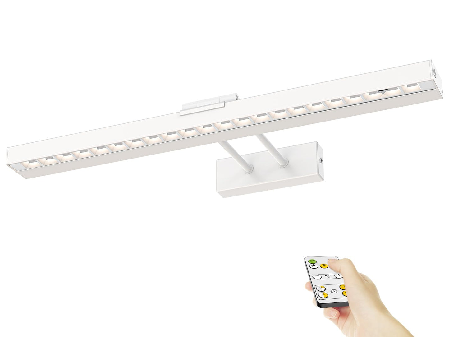 PESUTEN Picture Light - 16in Wireless Art Light, CCT Dimmable, Battery Operated, Remote Control, White, Model PLHB1