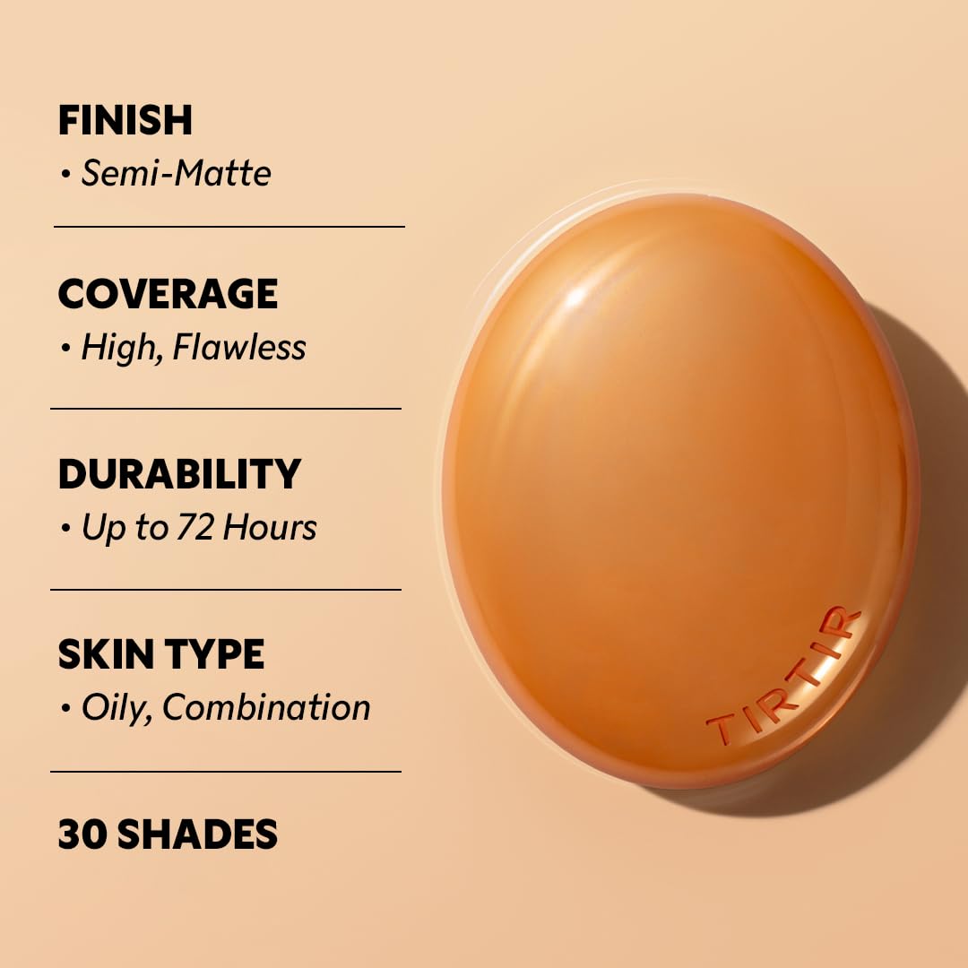 [*Mini Size*] TIRTIR Mask Fit Ai Filter Cushion Foundation | AI-Like Semi-Matte Finish - Up to 72-Hour Medium to Full Coverage Korean BB Cushion Make up Beauty, #43N Deep Cocoa, 0.15 Fl Oz