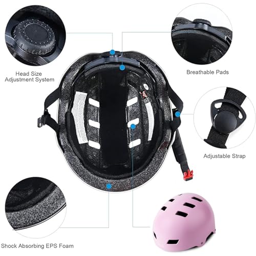 Bike Helmet 3 Sizes for Teenager Kids Youth Adults,Bavilk Skateboard Helmet Adjustable Multi-Sport Bicycle Cycling Scooter...
