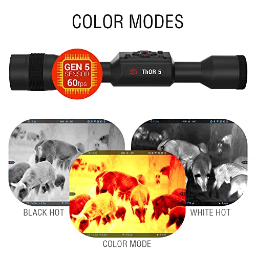 ATN Thor 5 Smart HD Thermal Scope w/Ultra Sensative Gen 5 Sensor, Video Rec, Built in LRF, Ballistic Calculator, RAV
